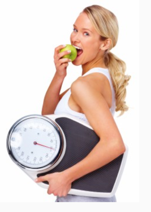 Weight Loss Girl holding scale