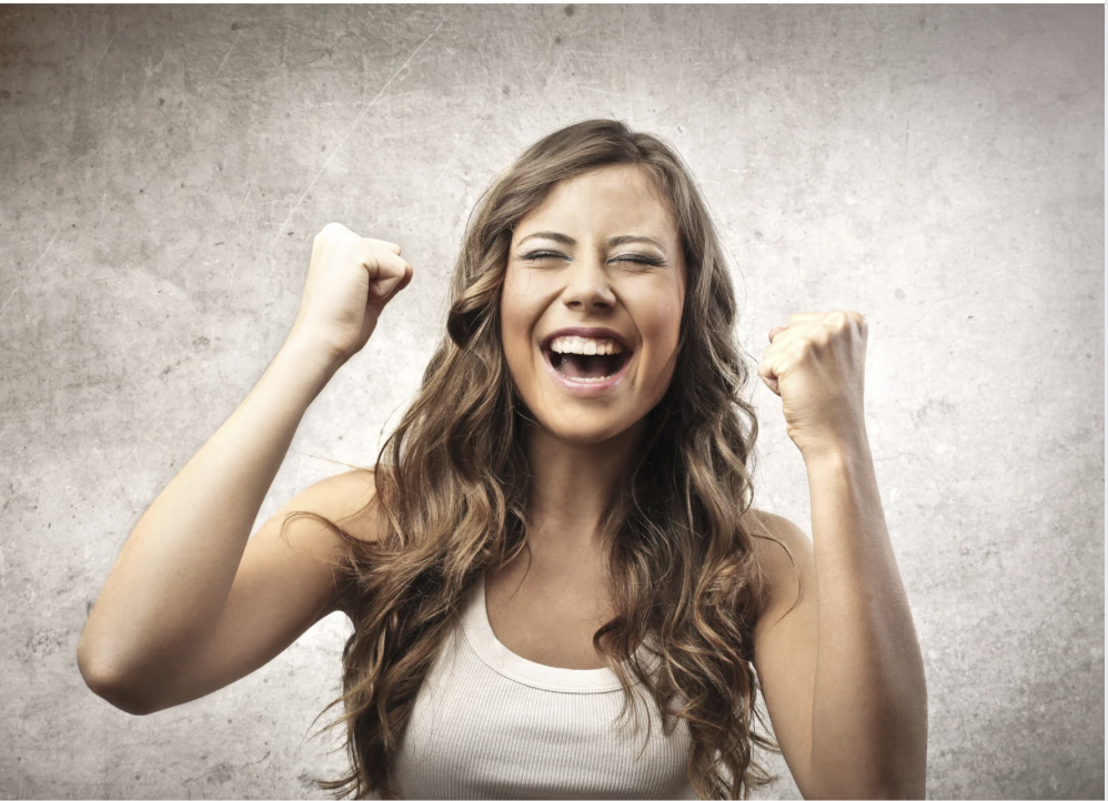 Woman happy-winning-hormones